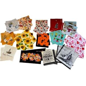Lot of 28 Decoupage napkins in assorted holiday themes.  (14 different styles)